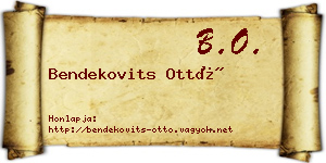 Bendekovits Ottó névjegykártya
