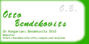 otto bendekovits business card